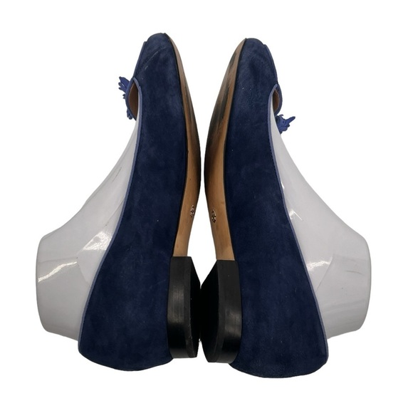 Ann Taylor Blue Suede Slip On Tassel Flats Size 9 1/2 Women’s - Picture 6 of 11